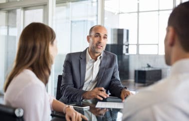 Financial advisor with clients