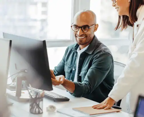 two people at a desk